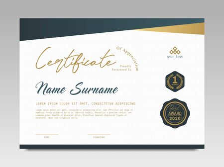 Certificate template awards diploma background vector modern design simple elegant and luxurious elegant. layout horizontal in A4 sizeのイラスト素材