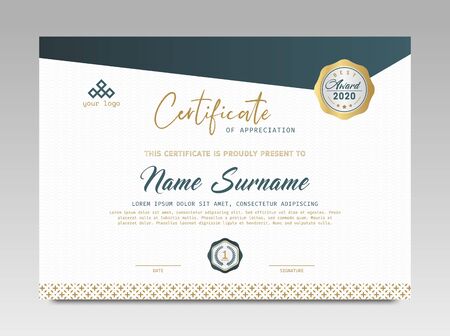 Certificate template awards diploma background vector modern design simple elegant and luxurious elegant. layout horizontal in A4 sizeのイラスト素材