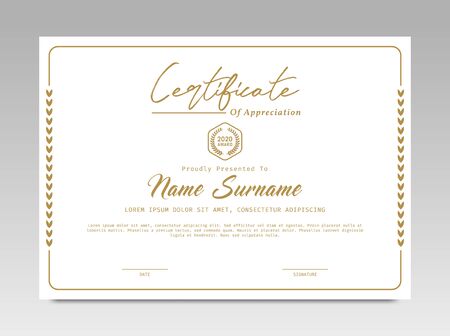 Certificate template awards diploma background vector modern design simple elegant and luxurious elegant. layout horizontal in A4 sizeのイラスト素材