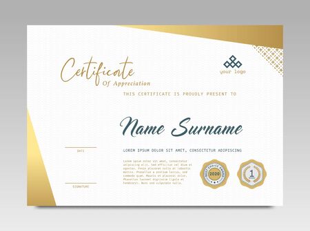 Certificate template awards diploma background vector modern design simple elegant and luxurious elegant. layout horizontal in A4 sizeのイラスト素材