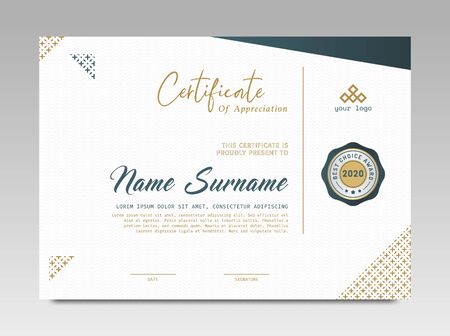 Certificate template awards diploma background vector modern design simple elegant and luxurious elegant. layout horizontal in A4 sizeのイラスト素材