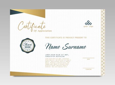 Certificate template awards diploma background vector modern design simple elegant and luxurious elegant. layout horizontal in A4 sizeのイラスト素材