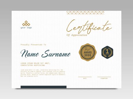 Certificate template awards diploma background vector modern design simple elegant and luxurious elegant. layout horizontal in A4 sizeのイラスト素材