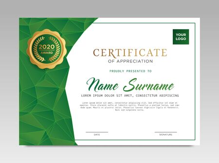 Certificate template awards diploma background vector modern design simple elegant and luxurious elegant. layout horizontal in A4 sizeのイラスト素材