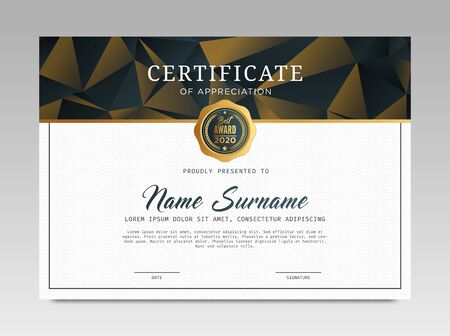 Certificate template awards diploma background vector modern design simple elegant and luxurious elegant. layout horizontal in A4 sizeのイラスト素材