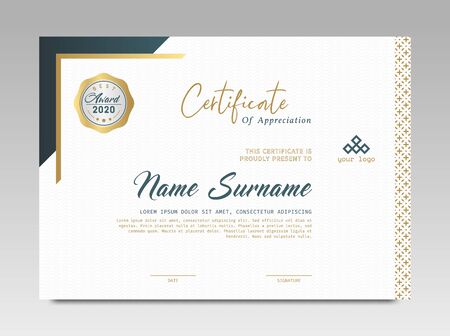 Certificate template awards diploma background vector modern design simple elegant and luxurious elegant. layout horizontal in A4 sizeのイラスト素材