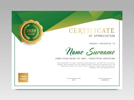 Certificate template awards diploma background vector modern design simple elegant and luxurious elegant. layout horizontal in A4 sizeのイラスト素材
