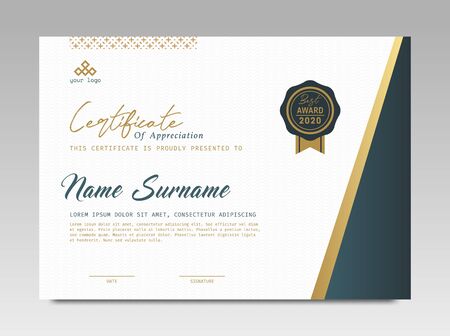Certificate template awards diploma background vector modern design simple elegant and luxurious elegant. layout horizontal in A4 sizeのイラスト素材