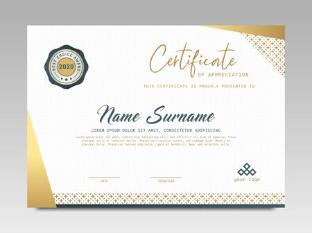 Certificate template awards diploma background vector modern design simple elegant and luxurious elegant. layout horizontal in A4 sizeのイラスト素材