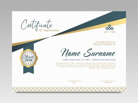 Certificate template awards diploma background vector modern design simple elegant and luxurious elegant. layout horizontal in A4 sizeのイラスト素材