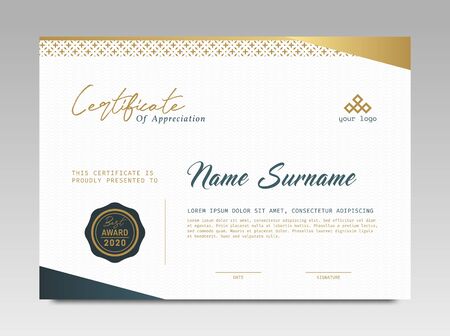 Certificate template awards diploma background vector modern design simple elegant and luxurious elegant. layout horizontal in A4 sizeのイラスト素材