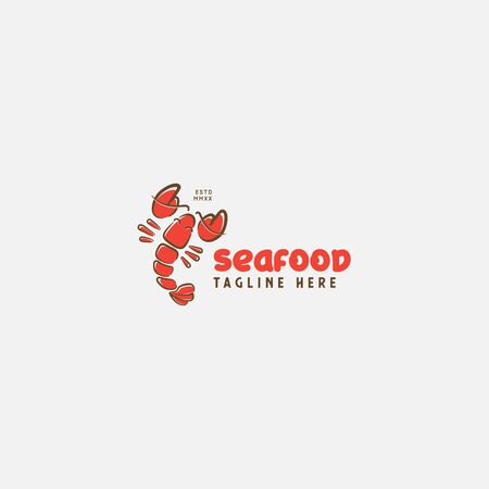 Lobster logo vector design, seafood restaurant logoのイラスト素材
