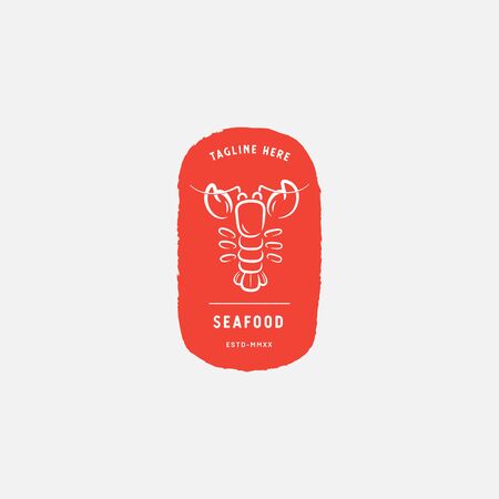 Lobster logo vector design, seafood restaurant logoのイラスト素材