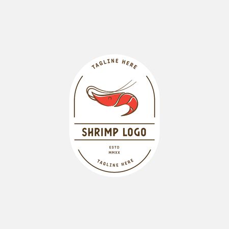 Shrimp, prawn logo vector design, seafood restaurant logoのイラスト素材