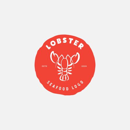 Lobster logo vector design, seafood restaurant logoのイラスト素材