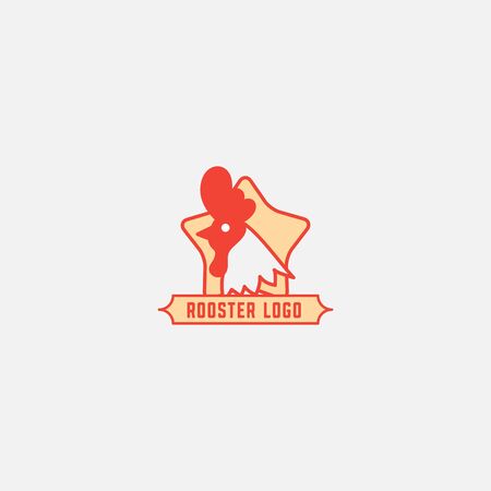 Chicken logo, Fried chicken restaurant, Rooster mascot, chicken farm and egg vector illustration.のイラスト素材