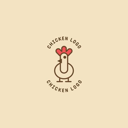 Chicken logo, Fried chicken restaurant, Rooster mascot, chicken farm and egg vector illustration.のイラスト素材