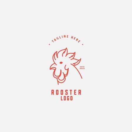 Chicken logo, Fried chicken restaurant, Rooster mascot, chicken farm and egg vector illustration.のイラスト素材