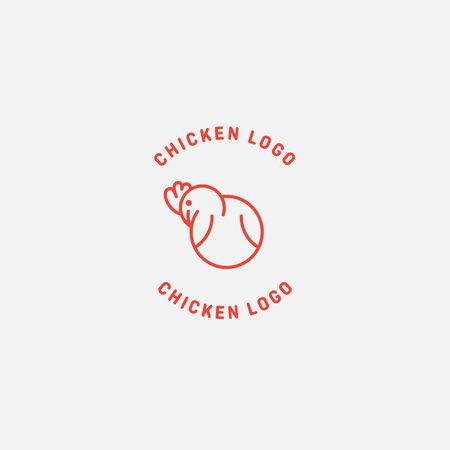 Chicken logo, Fried chicken restaurant, Rooster mascot, chicken farm and egg vector illustration.のイラスト素材