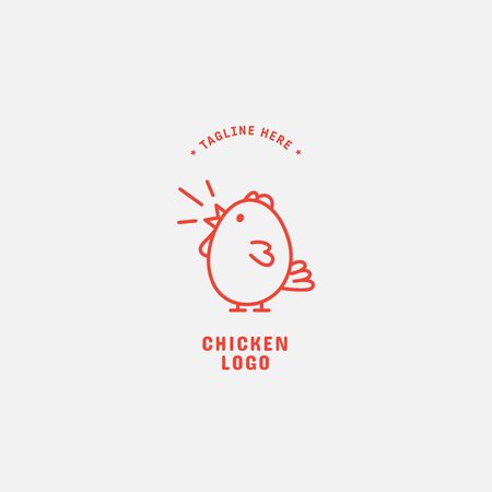 Chicken logo, Fried chicken restaurant, Rooster mascot, chicken farm and egg vector illustration.のイラスト素材