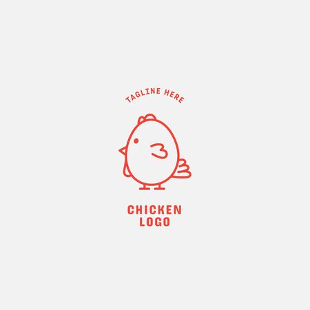 Chicken logo, Fried chicken restaurant, Rooster mascot, chicken farm and egg vector illustration.のイラスト素材