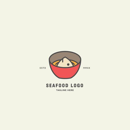 Fish and seafood restaurant logo, BBQ Fish and Sushi logo, Fish logo with minimalis styleのイラスト素材