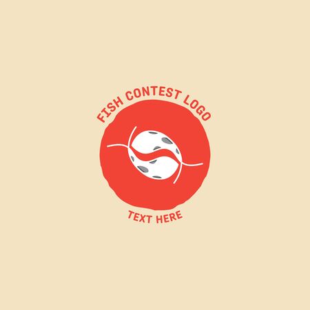 fish logo vector illustration, fish market logo, fish guard logo, fish contest, seafood label and badgeのイラスト素材