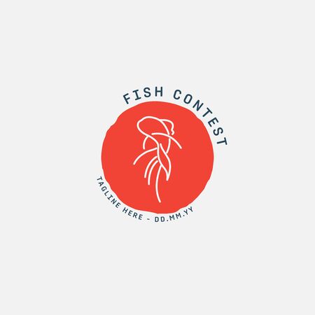 fish logo, fish market logo, fish contest, goldfish contest, seafood label and badge, vector illustration. translationのイラスト素材