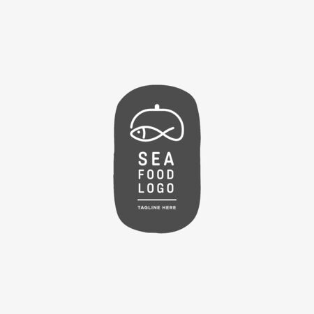 Fish and seafood restaurant logo, BBQ Fish and Sushi logo, Fish logo with minimalis styleのイラスト素材