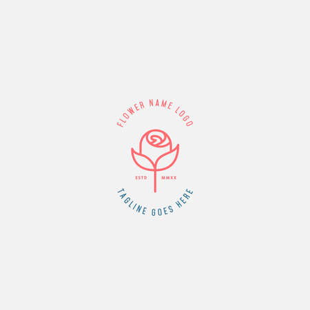 Rose logo design vector illustrationのイラスト素材