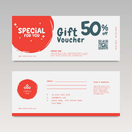 Discount voucher template with modern design. suitable for restaurant or culinary bussines. vector illustrationのイラスト素材
