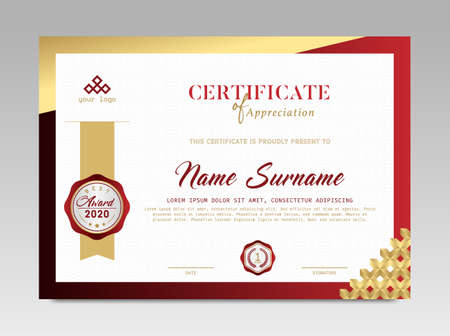 Modern Design Certificate. Certificate template awards diploma background vector modern design simple elegant and luxurious elegant. layout horizontal in A4 sizeのイラスト素材