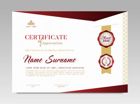 Modern Design Certificate. Certificate template awards diploma background vector modern design simple elegant and luxurious elegant. layout horizontal in A4 sizeのイラスト素材