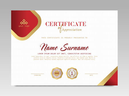 Modern Design Certificate. Certificate template awards diploma background vector modern design simple elegant and luxurious elegant. layout horizontal in A4 sizeのイラスト素材