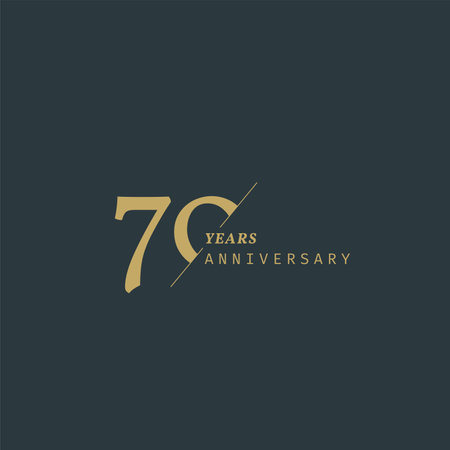 70 years anniversary logotype with modern minimalism style. Vector Template Design Illustration.のイラスト素材