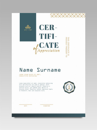 Certificate template awards diploma background vector modern design simple elegant and luxurious elegant. layout vertical in A4 sizeのイラスト素材