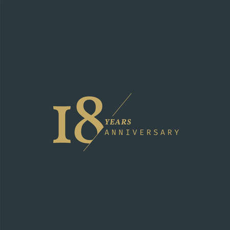 18 years anniversary logotype with modern minimalism style. Vector Template Design Illustration.のイラスト素材