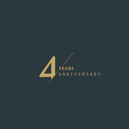 4 years anniversary logotype with modern minimalism style. Vector Template Design Illustration.のイラスト素材