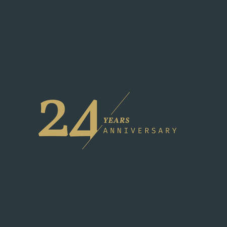 24 years anniversary logotype with modern minimalism style. Vector Template Design Illustration.のイラスト素材