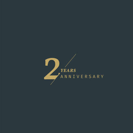 2 year anniversary logotype with modern minimalism style. Vector Template Design Illustration.のイラスト素材