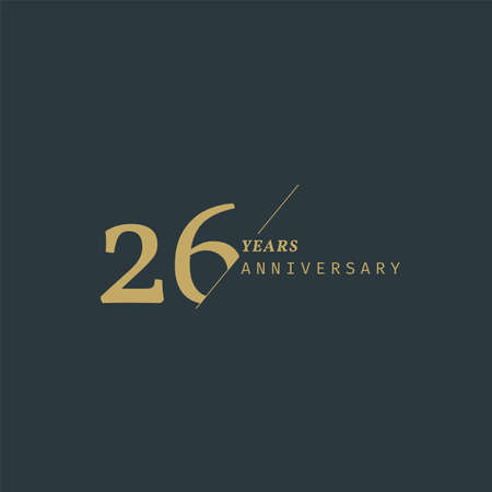 26 years anniversary logotype with modern minimalism style. Vector Template Design Illustration.のイラスト素材
