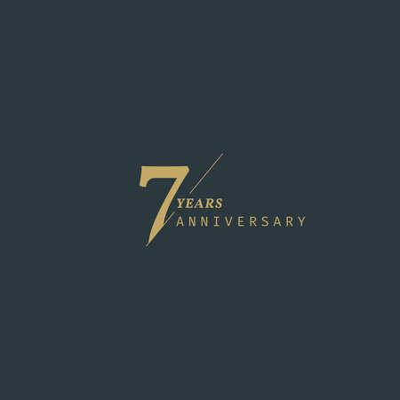 7 years anniversary logotype with modern minimalism style. Vector Template Design Illustration.のイラスト素材