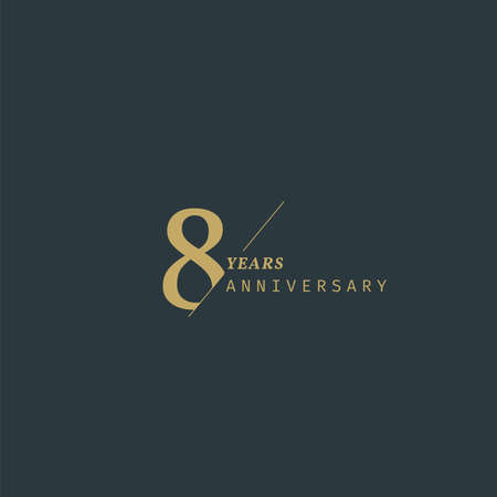 8 years anniversary logotype with modern minimalism style. Vector Template Design Illustration.のイラスト素材