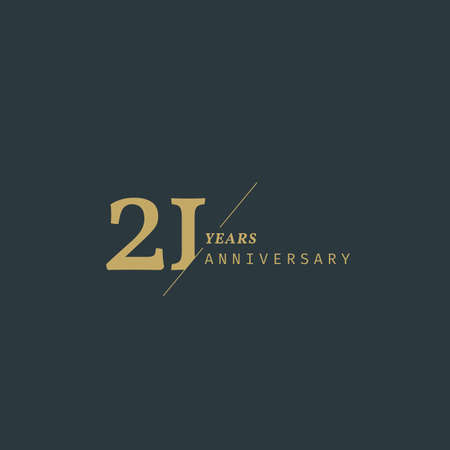 21 years anniversary logotype with modern minimalism style. Vector Template Design Illustration.のイラスト素材