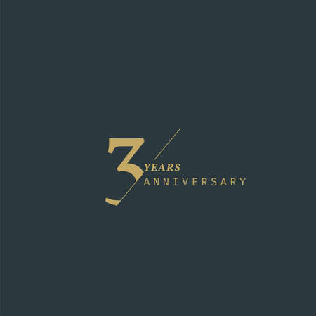 3 years anniversary logotype with modern minimalism style. Vector Template Design Illustration.のイラスト素材