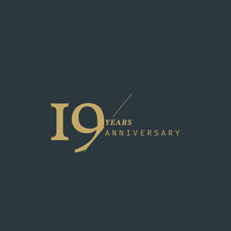 19 years anniversary logotype with modern minimalism style. Vector Template Design Illustration.のイラスト素材