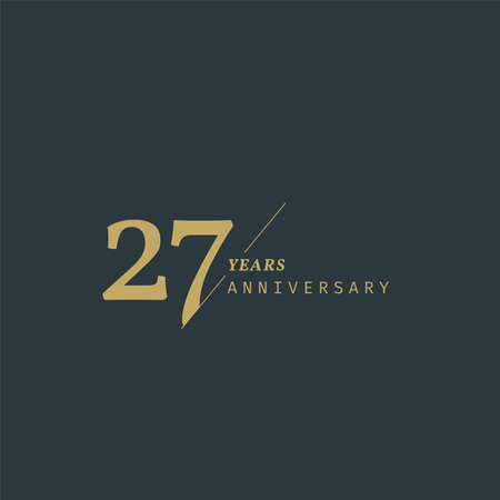 27 years anniversary logotype with modern minimalism style. Vector Template Design Illustration.のイラスト素材