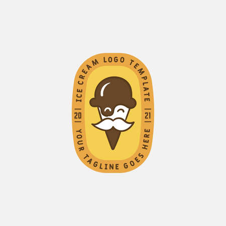 Ice cream and gelato logo design vector template. Vector illustration.のイラスト素材