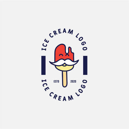 Ice cream and gelato logo design vector template. Vector illustration.のイラスト素材