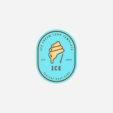 Ice cream and gelato logo design vector template. Vector illustration.のイラスト素材